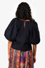 Frame Navy Cotton Puff 3/4 Sleeve Top Size M