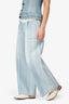 Pre-Loved Chanel™ 2017-18 Blue Denim Striped Wide Legged Jeans Size 38