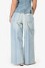 Pre-Loved Chanel™ 2017-18 Blue Denim Striped Wide Legged Jeans Size 38