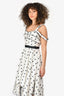 Self-Portrait White/Black Star Printed Midi Dress Size 4 US
