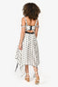 Self-Portrait White/Black Star Printed Midi Dress Size 4 US