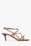 Aquazzura Green Snakeskin Embossed Leather Sandals Size 37.5