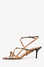 Aquazzura Green Snakeskin Embossed Leather Sandals Size 37.5