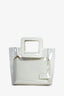 Staud White Leather PVC Top Handle 'Shirley' Bag