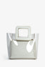 Staud White Leather PVC Top Handle 'Shirley' Bag