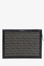 Mark Cross Black Leather-Trimmed Monogram Pouch