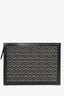 Mark Cross Black Leather-Trimmed Monogram Pouch