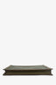 Mark Cross Olive Leather-Trimmed Monogram Pouch