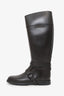 Givenchy Dark Brown Rubber Knee High Riding Boot Size 40