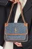 Saint Laurent Blue/Brown Denim/Suede Medium Monogram Matelasse Niki Shoulder Bag