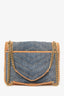 Saint Laurent Blue/Brown Denim/Suede Medium Monogram Matelasse Niki Shoulder Bag