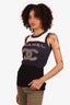Pre-Loved Chanel™ Navy/White Ribbed Knit 'CC' Logo Tank Top Size 36