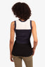 Pre-Loved Chanel™ Navy/White Ribbed Knit 'CC' Logo Tank Top Size 36