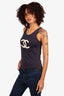 Pre-loved Chanel™Sport Navy/White 'CC' Logo Sleeveless Top Size 36