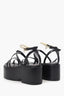Maje Black Leather Strappy Platform Slingback Sandals Size 39