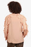 See By Chloe Pink Silk Blend Ruffle Detail Blouse Size 38