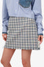 Thom Browne White/Black Tweed Plaid Mini Skirt Size 44