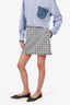 Thom Browne White/Black Tweed Plaid Mini Skirt Size 44