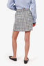 Thom Browne White/Black Tweed Plaid Mini Skirt Size 44
