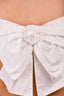 Pre-Loved Chanel™ Cruise 2020 White Cotton Poplin Camellia Bow Crop Top Size 36