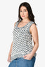 Pre-Loved Chanel™ S/S 2018 Blue/White Cotton/Silk Tweed Sleeveless Top Size 40