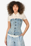 Alexander Wang Blue Denim Bustier Top Size 4