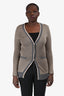 Brunello Cucinelli Grey Linen/Silk Sequin Cardigan Size M