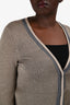 Brunello Cucinelli Grey Linen/Silk Sequin Cardigan Size M