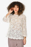 Dolce & Gabbana White Lace Quarter Sleeve Top Size 50