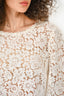 Dolce & Gabbana White Lace Quarter Sleeve Top Size 50