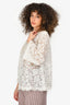 Dolce & Gabbana White Lace Quarter Sleeve Top Size 50