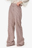 Cinq a Sept Pink Check Belted Trousers Size 10