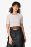 Pinko Grey Knit Beaded Hem Top Size XS