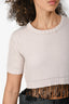 Pinko Grey Knit Beaded Hem Top Size XS