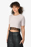 Pinko Grey Knit Beaded Hem Top Size XS