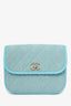 Pre-Loved Chanel™ 2021 Blue Denim Quilted CC Small Messenger Flap Bag