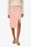 Jonathan Simkhai Pink Ribbed Slit Skirt Size S