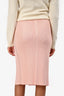 Jonathan Simkhai Pink Ribbed Slit Skirt Size S