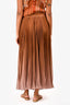 Dolce & Gabbana Brown Ombre Satin Pleated Maxi Skirt Size 42