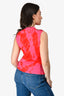 Christian Dior 2000s Hot Pink/Yellow Tie-Die Silk Sleeveless Top Size 4