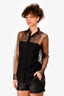 Christian Dior Mesh Button Down Shirt with Slip Size 4