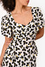 Diane Von Furstenberg White/Black Floral V-Neck Dress Size 4
