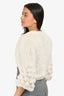 Pologeorgis White Rabbit Fur Cropped Shawl Size S