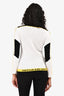 Christian Dior Black/White/Blue Perforated Logo Long Sleeve Zip Up Jacket Size 4