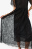 Forte Forte Black Lace "IL PIZZO" Short Sleeve Maxi Dress With Slip Estimated Size S