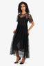 Forte Forte Black Lace "IL PIZZO" Short Sleeve Maxi Dress With Slip Estimated Size S
