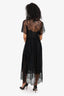 Forte Forte Black Lace "IL PIZZO" Short Sleeve Maxi Dress With Slip Estimated Size S