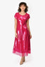 Stella McCartney Pink Sequins Short Sleeve Align Dress Size 42