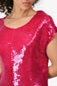 Stella McCartney Pink Sequins Short Sleeve Align Dress Size 42