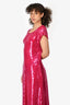 Stella McCartney Pink Sequins Short Sleeve Align Dress Size 42